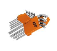 CHIAVI CHIAVE TORX SET KIT 9 PZ MASCHIO PIEGATE IN ACCIAO CROMO 90-160mm VALEX