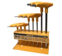 INGCO HHKT80818 Set 8PZ Chiavi Esagonali a T Lunghe da 2 a 10mm con supporto