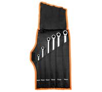 Chiavi combinate a cricchetto, lunghe, set da 6, 8 - 19 mm, custodia morbida