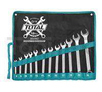 TOTAL TOOLS - Set Di Chiavi Da 12 Pezzi, 6/8/10/11/11/12/13/14/15/17/19/22/24, Serie Industrial (tht1022121)