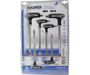 CHIAVI ESAGONALI A T LUNGHE PROF. MAURER - 6PZ