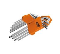 Chiavi maschio esagonali ball-point piegate serie 9 pezzi CRV VALEX1460878