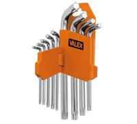 Serie 9 Chiavi Torx maschio piegate da T10 a T50 in acciaio cromato Valex