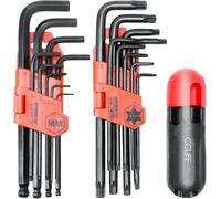 Chiavi Torx Set Chiavi Esagonali 19 Pz, 1.5Mm-10Mm & T10-T50 Cr-V Testa Sferica