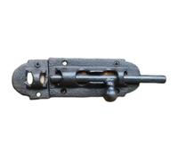 Chiavistelli antichi in ghisa nera, grandi chiavistelli scorrevoli resistenti fatti a mano for porte rustiche, finestre e cancelli da giardino