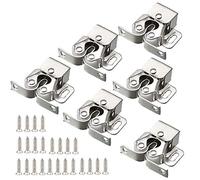 Chiavistelli per Porta,12 Pezzi Chiusure a Doppio Rullo Chiavistelli per Porta Chiusura a Sfera con Fermo Zincato con Viti per Chiusura anta Credenza, Armadi, Mobili, Cassetti (Argento)