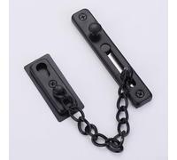 Chiavistello a catena per porta, senza punzonatura, blocco di sicurezza, con catena saldata temprata, materiale in acciaio inossidabile (nero)
