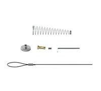 Chiavistello a molla regolabile per cancelli in legno, vinile e metallo, compatibile con spessore da 5 a 15 cm, chiusura di sicurezza in acciaio al carbonio nero con kit di installazione completo