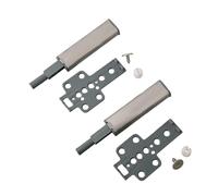 Chiavistello a pressione per aprire la porta, con stantuffo a molla per cassetto dell'armadio, senza maniglia necessaria in acciaio inox e ABS, argento, confezione da 5