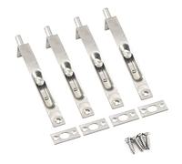Chiavistello a scomparsa in acciaio inox da 10,2 cm, con viti, colore argento (4 pezzi)