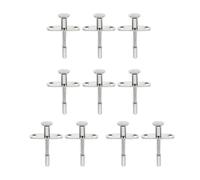 Chiavistello a Stantuffo 10 Pezzi Acciaio Inox | Porta Deposito e Gabbia Colomba, Installazione Facile, Flessibile ed Efficiente, Finitura Argento