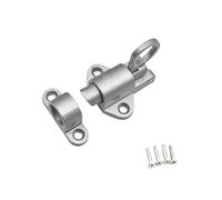 Chiavistello Aluminum Alloy Door Latch Self-Closing Bolt Pull Ring Spring Bounce Lock Window Gate Security Catches per Porte di Sicurezza(Silver)