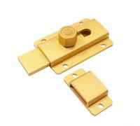 Chiavistello di sicurezza in lega di alluminio da 80 mm, senza trapano, con solida base in acciaio, per porte del bagno e della stanza, finitura satinata (oro)