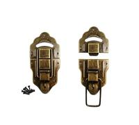 Chiavistello in ottone anticato con chiusura a levetta per scatole di vini e valigie, super grandi, resistente, con vite (B 63 x 130 mm)