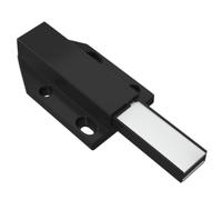 Chiavistello magnetico a pressione, confezione da 2, nero, per porta | 46 mm 99 mm: chiusura magnetica per armadio con piastra di attacco da 44 mm, finiture nero bianco marrone