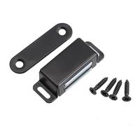 Chiavistello magnetico nero per porte, cassetti, resistente, 40 kg, forza di trazione, in acciaio inox, per cucina, bagno, armadio, balcone, chiusura scorrevole (S)