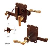 Chiavistello/nottolino FORGIATO a scatto con incontro mat. ACCIAIO col. RUGGINE