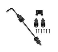 Chiavistello per cancello, 30,5 cm, in acciaio resistente alle intemperie, nero, per cancelli da giardino, set completo con viti