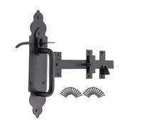 Chiavistello per cancello Suffolk in stile gotico resistente, colore: nero, con chiusura a pollice, ideale per cancelli in legno, cancello da giardino e chiavistello per tenere chiusi i cancelli