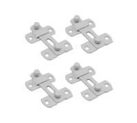 Chiavistello per porta, 4 pezzi, in acciaio inox, senza fori, base ispessita e allargata, per esterni, garage, finestre, giardino (bianco, 5 x 7 x 1,1 cm)