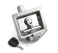 Chiavistello per porta del rimorchio, con maniglia a T, in acciaio inox lucidato, chiavi con guarnizione, maniglia a T pieghevole, per camper, camion, 1 pezzo