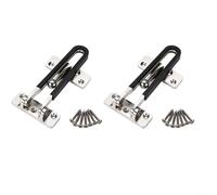 Chiavistello per porta in acciaio inox con fibbia a doppia faccia con bullone a vite di fissaggio (2 pezzi)