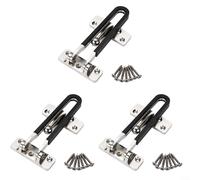 Chiavistello per porta in acciaio inox con fibbia a doppia faccia con bullone a vite di fissaggio (3 pezzi)