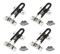 Chiavistello per porta in acciaio inox con fibbia a doppia faccia con bullone a vite di fissaggio (4 pezzi)