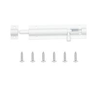 Chiavistello per porta in lega di alluminio, 2/3/4/5/6/8 pollici, colore nero, argento, per hardware domestico, serratura per porta, 1 pezzo (bianco, 4 pollici)