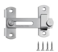 Chiavistello per Porta in Legno, 100 x 70 x 20 mm, Serratura Porta Scorrevole,Chiavistello in Acciaio Inox, con 4 viti, per porta finestra, armadietto del vino, bagno, esterno, garage