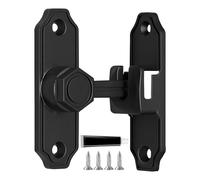 Chiavistello per porta scorrevole da fienile, chiusura per porta scorrevole, 90/180 gradi, serratura per cancello per capannoni, chiavistello con 4 viti, 1 colla, gancio di sicurezza per la casa