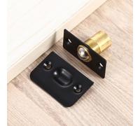 Chiavistello regolabile a molla invisibile per porte in legno, con meccanismo a sfera superiore e struttura in metallo (nero)