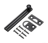 Chiavistello scorrevole in ottone con viti per una sicurezza affidabile del bagno e della casa, realizzato per una protezione antiruggine di lunga durata (nero, 10,2 cm)