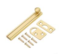 Chiavistello scorrevole in ottone per la sicurezza domestica, robusto e resistente alla ruggine, con viti, per una facile installazione per porte interne ed esterne, oro nero 2 (oro 10,2 cm)