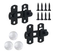 Chiavistello scorrevole per porta, 4 pollici, serratura per porta scorrevole, 2 pezzi, in acciaio inox, colore nero, con vite fissa, chiavistello scorrevole per casa, cortile, giardino