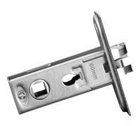 Chiavistello tubolare in acciaio inox per porta a mortasa da 60 mm, con bullone interno per la privacy, funzionamento silenzioso e liscio, reversibile per mancini o destrorsi senza molla