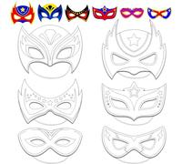 chiazllta 72 pezzi Colora il tuo Super Theme Hero Mask Craft DIY Hero Maschera di Carta Kit per Bambini Festa del Papà Regali di Halloween Super Bomboniere Decorazioni Classe Home Attività Colorare