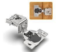 Chibery Confezione da 50 cerniere nascoste 4D da 3,8 cm, per porte con telaio frontale, controllo della velocità di chiusura, cerniere a chiusura lenta e scorrevole, in nichel satinato, angolo aperto