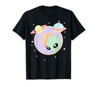 Chibi Alien Shirt Kawaii Pastel Cute Green Man Tee Space UFO Maglietta