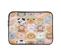 Chibi Animals - Custodia trapuntata per computer portatile da 15 a 16 pollici, motivo: animali Chibi assortiti