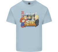 Chibi Anime Friends Bere Birra T-Shirt Ragazzi Ragazze