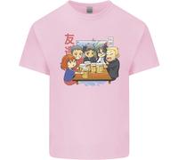 Chibi Anime Friends Bere Birra T-Shirt Ragazzi Ragazze