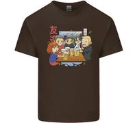 Chibi Anime Friends Bere Birra T-Shirt Ragazzi Ragazze