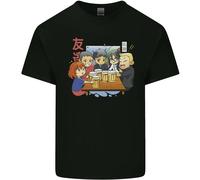 Chibi Anime Friends Bere Birra T-Shirt Ragazzi Ragazze