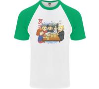 Chibi Anime Friends Bere Birra Uomo S/S Baseball T-Shirt
