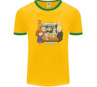 Chibi Anime Friends Che Bevono Birra Uomo Ringer T-Shirt