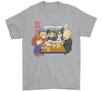 Chibi Anime Friends Che Bevono Birra Uomo T-Shirt 100% Cotone
