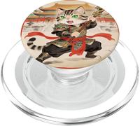 Chibi asiatico cinese guerriero gatto - Meow Kung Fu Vintage Art PopSockets PopGrip per MagSafe