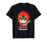 Chibi Cat Samurai Armatura Completa Kawaii Giapponese Maglietta