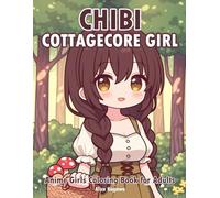 Chibi Cottagecore Girl: Anime Girls Coloring Book for Adults - 50 Cute Illustrations of Chibi Girl